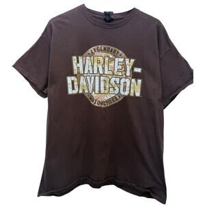 Harley Davidson Graphic T Shirt Mens XL Brown Emerald Coast Ft Walton Beach